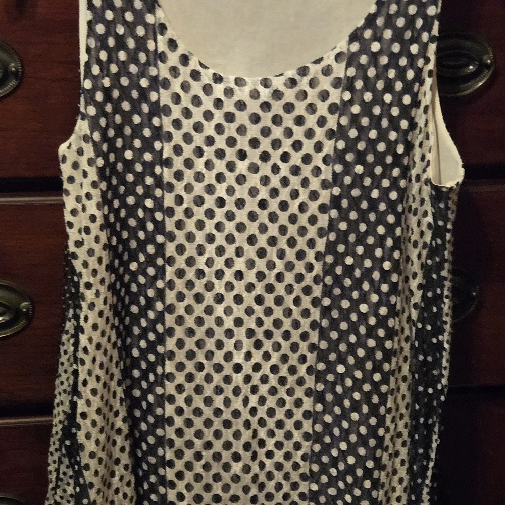 Dressbarn Black Polka Dot Sleeveless Tank Top